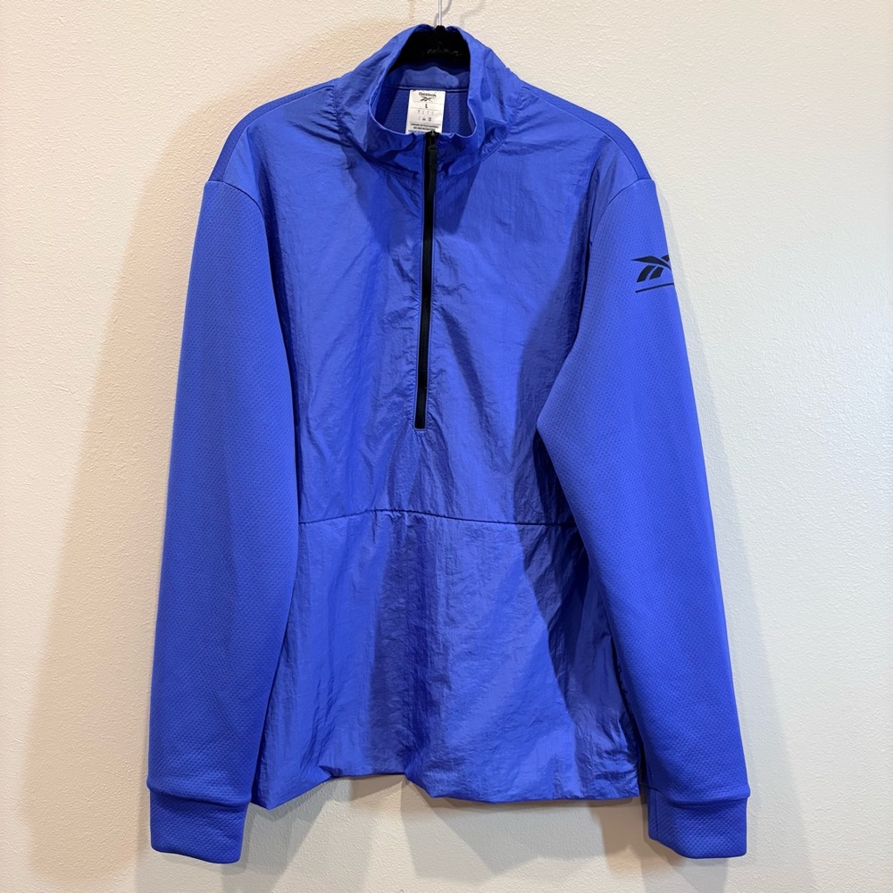 Reebok Electric Blue Half-Zip Performance Pullover Size Large